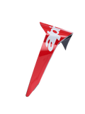 Alpinestars Supertech R10 Arius Standard Spoiler, błyszczący czerwony i biały, aerodynamiczne akcesorium do kasku, spojler zamienny z czarnym wykończeniem i detalami logo