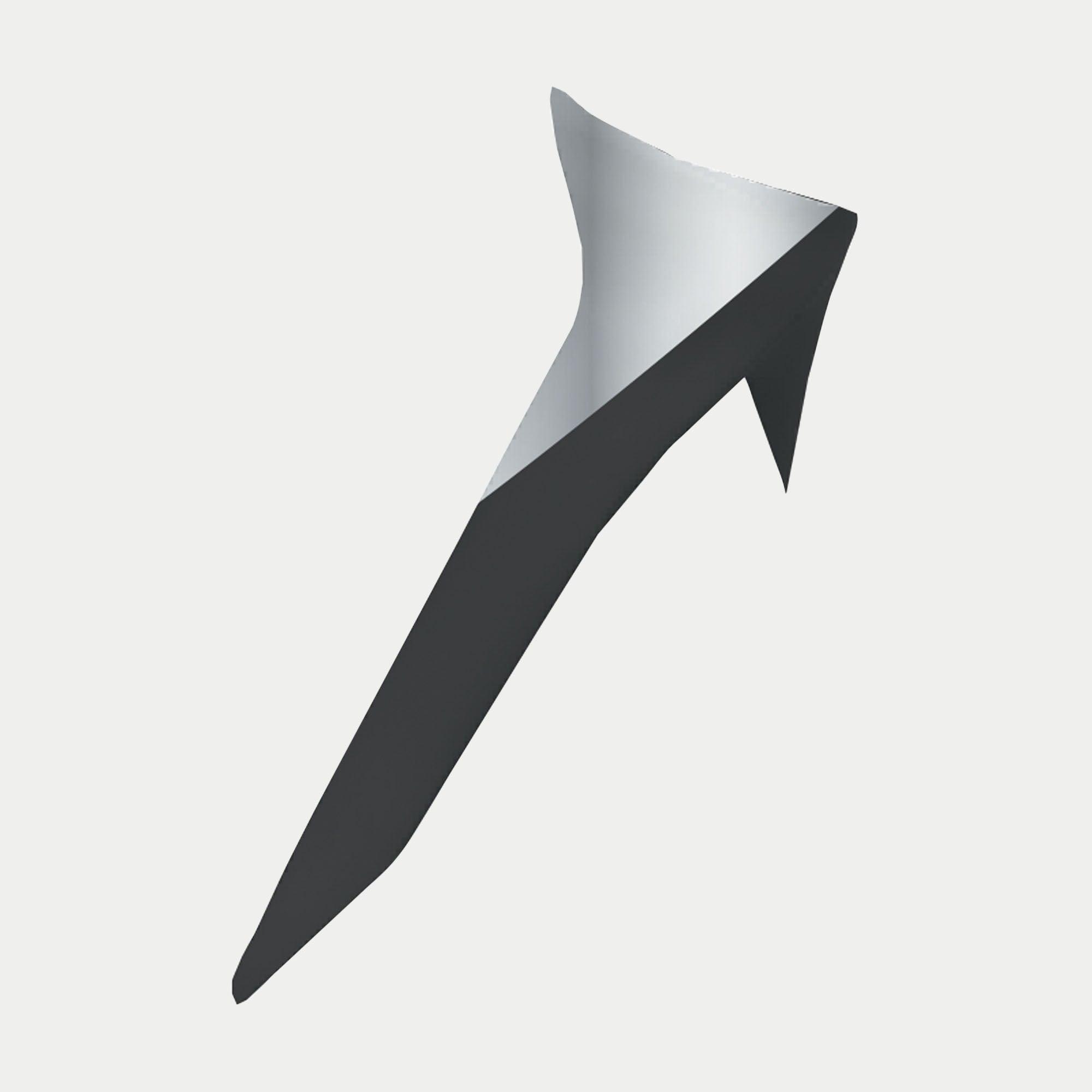Alpinestars Supertech R10 Element Standard Spoiler, akcesorium do kasku, czarno-srebrny, aerodynamiczny komponent w kształcie skrzydła o smukłym, kanciastym designie i błyszczącym wykończeniu, zaprojektowany w celu poprawy stabilności i przepływu powietrza