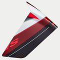 Alpinestars Supertech R10 Team Race Spoiler, akcesorium do kasku, czarny karbon, czerwony i biały z połyskiem, aerodynamiczna część zamienna z ostrymi kątami i wzorami graficznymi, błyszczące wykończenie do kasków wyścigowych