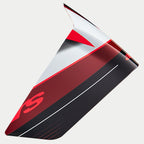 Alpinestars Supertech R10 Team Race Spoiler, akcesorium do kasku, czarny karbon, czerwony i biały z połyskiem, aerodynamiczna część zamienna z ostrymi kątami i wzorami graficznymi, błyszczące wykończenie do kasków wyścigowych