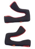 Alpinestars S-M5 Cheek Pads Replacement, wymienne poduszki policzkowe, akcesorium do kasku, czarno-czerwone, zestaw dwóch ergonomicznych poduszek wewnętrznych, oddychająca konstrukcja z siateczki z czerwoną lamówką, zaprojektowane dla zapewnienia komfortu i dopasowania kasku motocrossowego