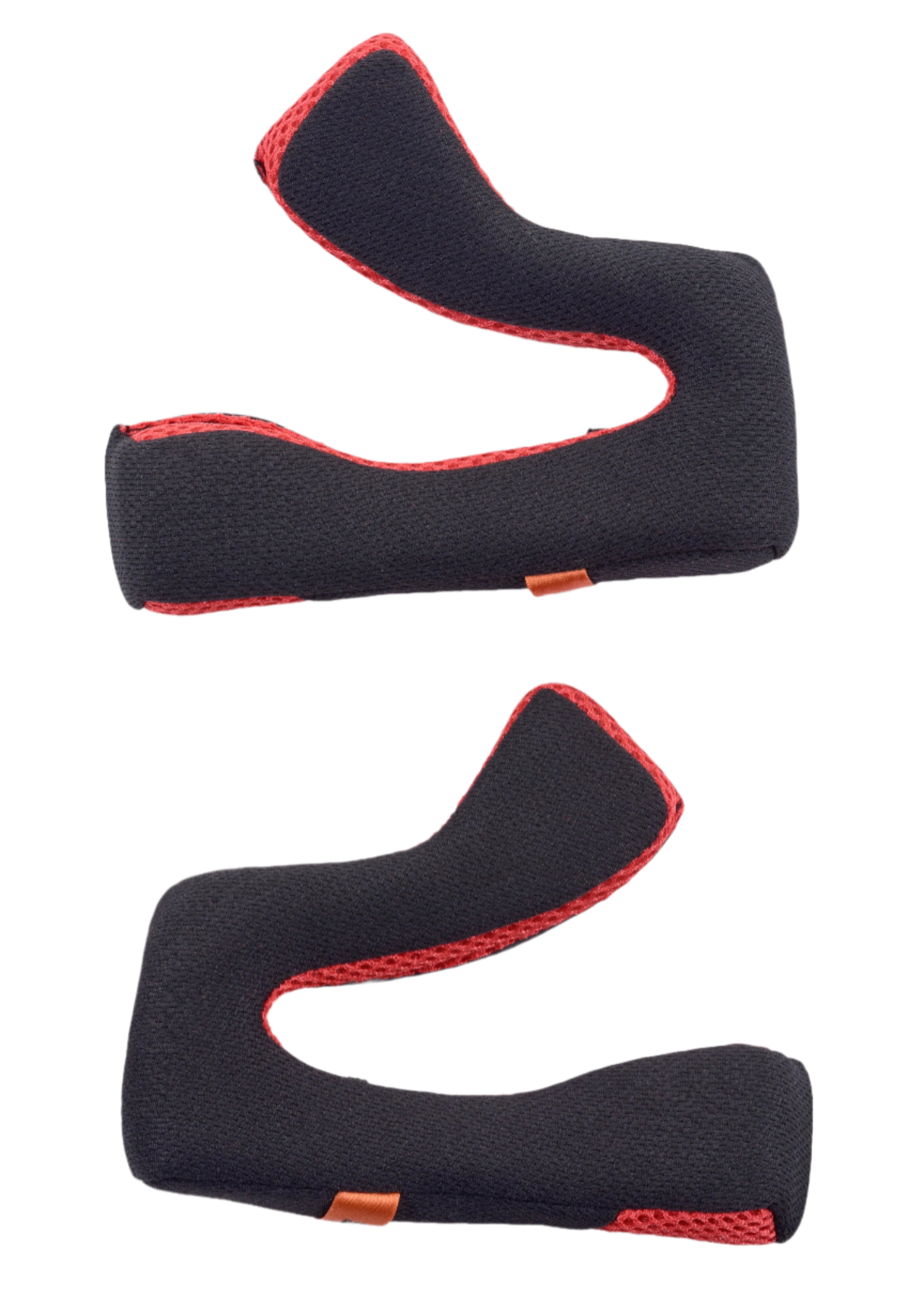 Alpinestars S-M5 Cheek Pads Replacement, wymienne poduszki policzkowe, akcesorium do kasku, czarno-czerwone, zestaw dwóch ergonomicznych poduszek wewnętrznych, oddychająca konstrukcja z siateczki z czerwoną lamówką, zaprojektowane dla zapewnienia komfortu i dopasowania kasku motocrossowego