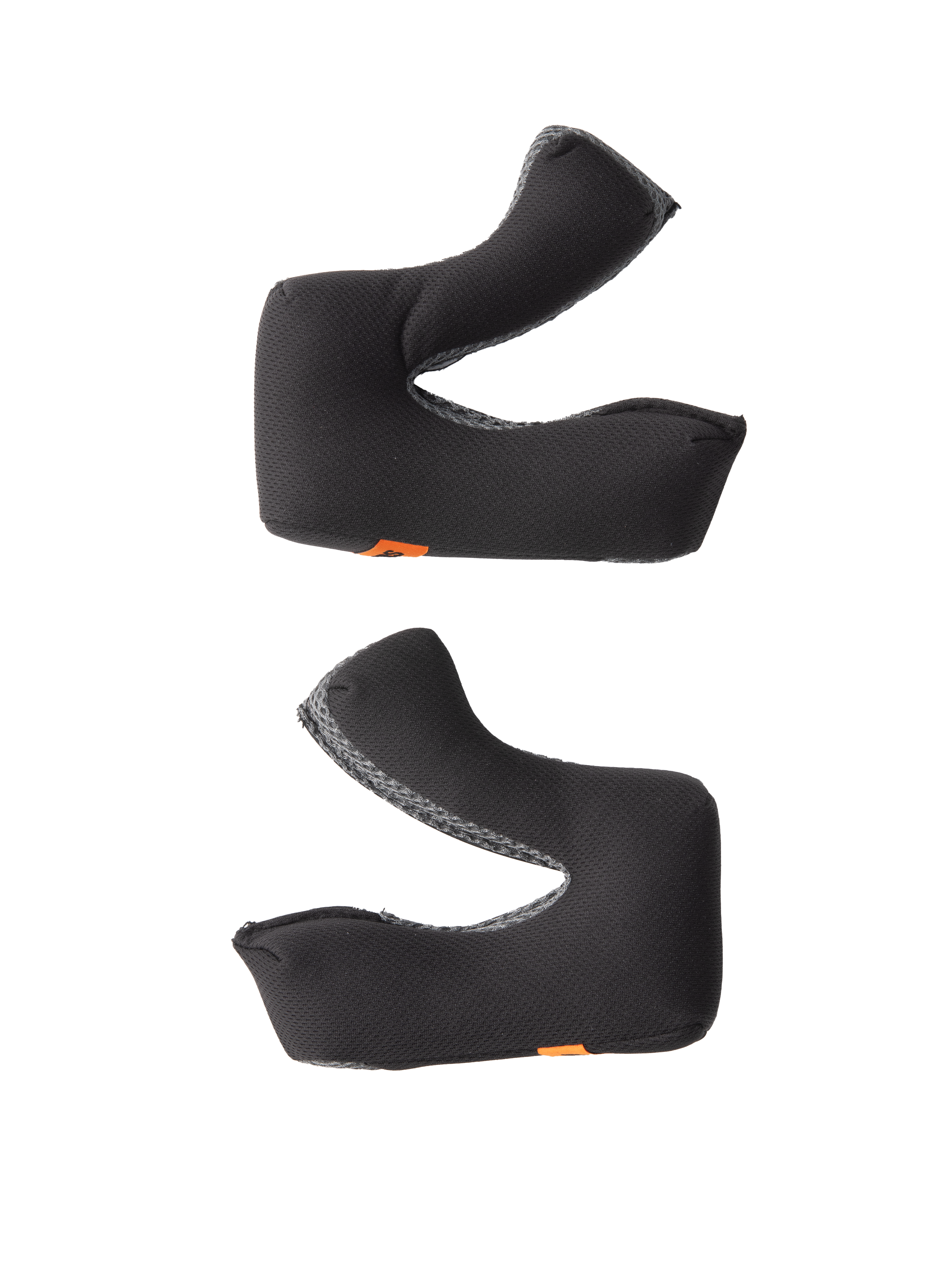 Alpinestars S-M3 Regular Cheek Pad Set, akcesoria do kasków, szare, komplet lewej i prawej wymiennej poduszki policzkowej, wyprofilowana pianka z materiałem odprowadzającym wilgoć, małe pomarańczowe akcenty z logo, zaprojektowane dla kasków off-road S-M3
