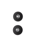 Alpinestars S-M7 Ear Pads Set, akcesoria do kasków motocrossowych, czarne okrągłe piankowe poduszki z białymi ikonami głośnika, wymienne wkładki wewnętrzne dla lepszego komfortu i dopasowania w kaskach S-M7