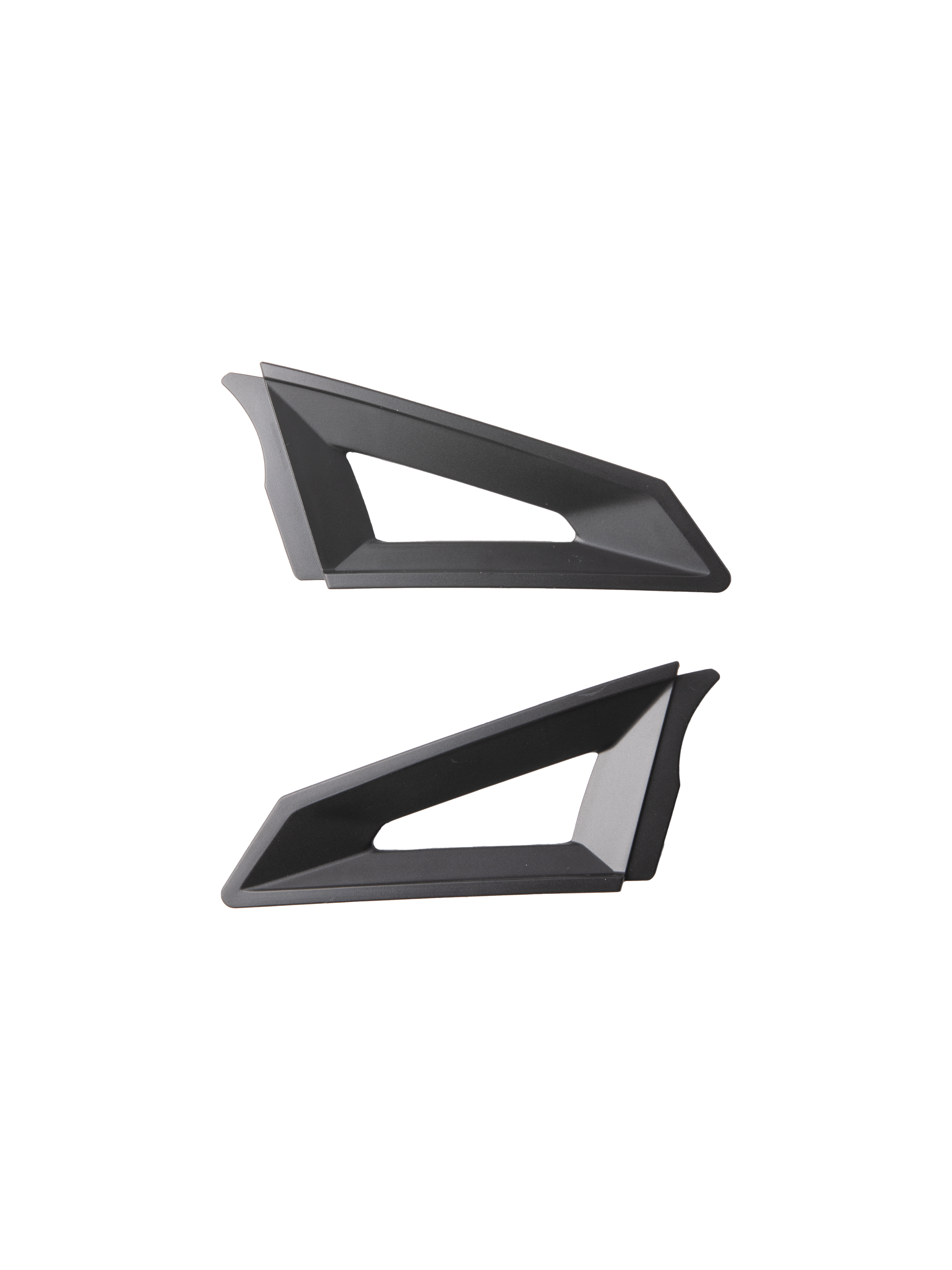 Alpinestars S-M3 Top Vent Sides, czarne, para wymiennych elementów wentylacyjnych do kasku, geometryczny design z trójkątnymi wycięciami, matowe wykończenie, plastikowa konstrukcja do kasków motocrossowych