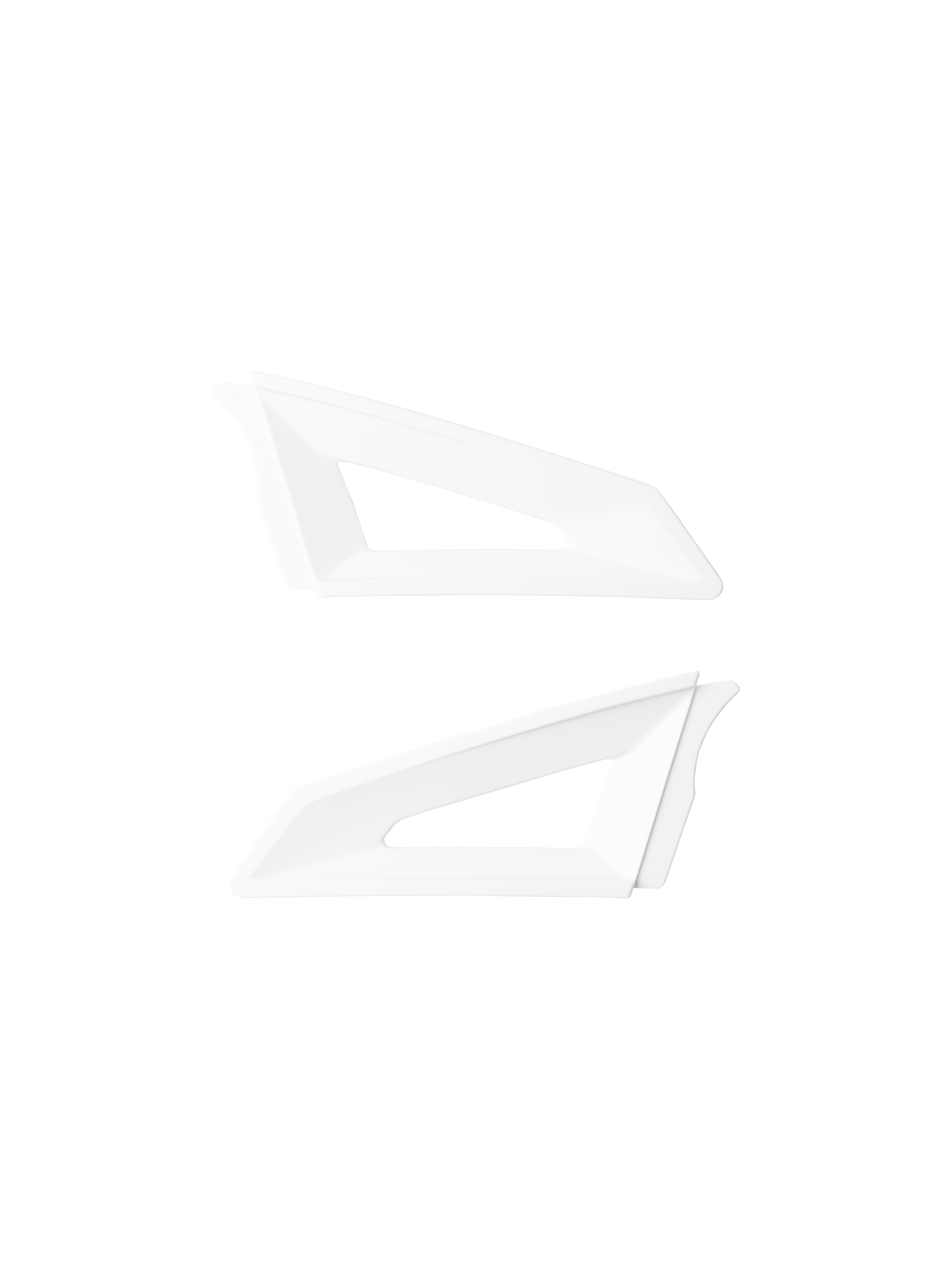 Alpinestars S-M3 Top Vent Sides, białe boczne wloty powietrza do kasku, para aerodynamicznych części zamiennych z trójkątnymi wycięciami, konstrukcja z wytrzymałego tworzywa sztucznego