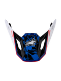 Wizjer Alpinestars S-M7 Blaster, wymienna osłona kasku motocrossowego, biało-niebiesko-czerwony, grafika splatter.