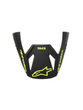 Alpinestars S-M3 Radium ECE06 Visor, wymienny daszek do kasku motocrossowego, szaro-czarny i neonowożółty mat, z żółtym brandingiem Alpinestars i logo gwiazdy, matowe wykończenie, aerodynamiczny design do wyścigów off-road