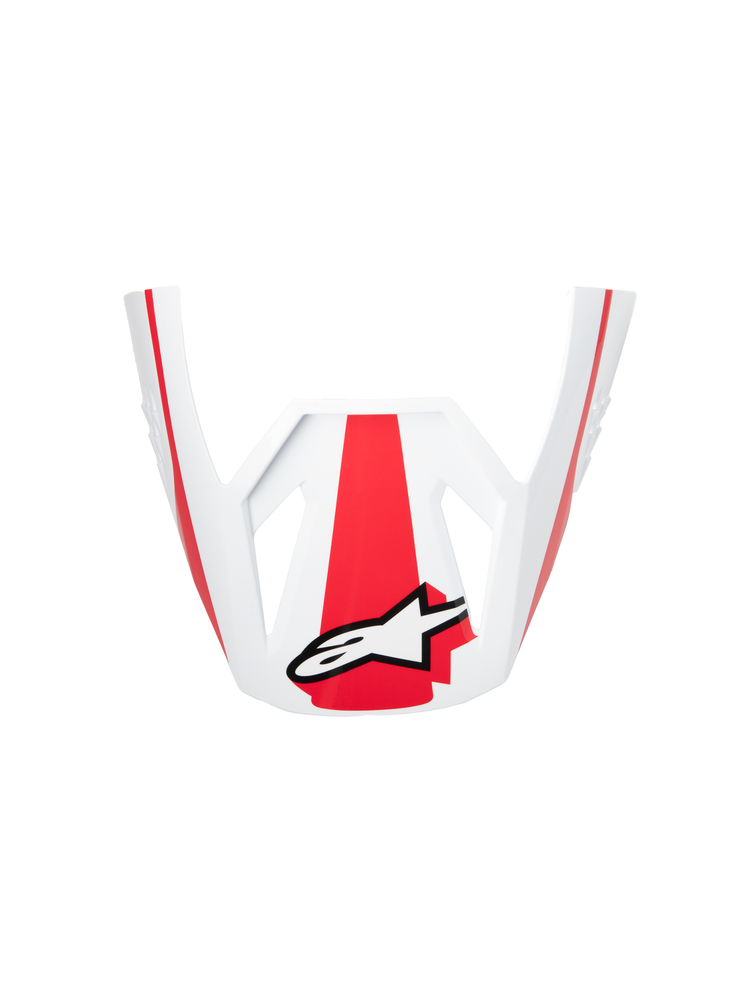 Wizjer Alpinestars S-M3 Heat ECE06, akcesorium do kasku, czerwono-biało-czarny błyszczący, oficjalna część zamienna do kasków off-road, z wyrazistą czerwoną grafiką i białym logo Alpinestars, błyszczące wykończenie