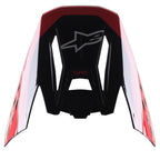 Alpinestars S-M5 Beam Visor, akcesorium do kasku motocrossowego, czarno-czerwony błyszczący, z szarym logo gwiazdy i czerwonym oznaczeniem SM5, zapasowy wizjer do sprzętu off-road