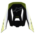 Alpinestars S-M5 Beam Visor, akcesorium do kasku motocrossowego, czarno-żółty fluorescencyjny z połyskiem, z logo S-M5 i logo Alpinestars, błyszczące wykończenie dla kasków off-road