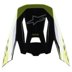 Alpinestars S-M5 Beam Visor, daszek do kasku, czarny i żółty fluo z połyskiem, logo gwiazdy Alpinestars i branding SM5, zamienny daszek do kasków motocrossowych