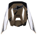 Alpinestars S-M5 Rover Visor, wymienny daszek do kasku motocrossowego, kolor Sand Tangerine Camo Glossy, piaskowo-czarny wzór kamuflażu z wykończeniem na wysoki połysk, z logo gwiazdy Alpinestars i oznaczeniem SM5