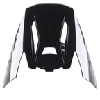 Alpinestars S-M5 Scout Visor, czarno-srebrny błyszczący daszek zamienny do kasków motocrossowych, aerodynamiczna konstrukcja z brandingiem po bokach i otworami wentylacyjnymi, wykończenie na wysoki połysk