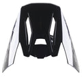 Alpinestars S-M5 Scout Helmet Visor, wymienny daszek, czarno-srebrny błyszczący, wyposażony w otwory aerodynamiczne i srebrne panele boczne z logo, błyszczące wykończenie, przeznaczony do kasków motocrossowych i enduro
