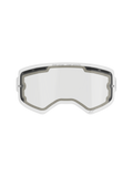 Alpinestars Supertech Double Pane Lens, Motocross Goggle Replacement Lens, Clear, vented design with grey foam seals, featuring 'ONE GOAL. ONE VISION.' branding on the top edge, curved anti-fog polycarbonate for off-road use.