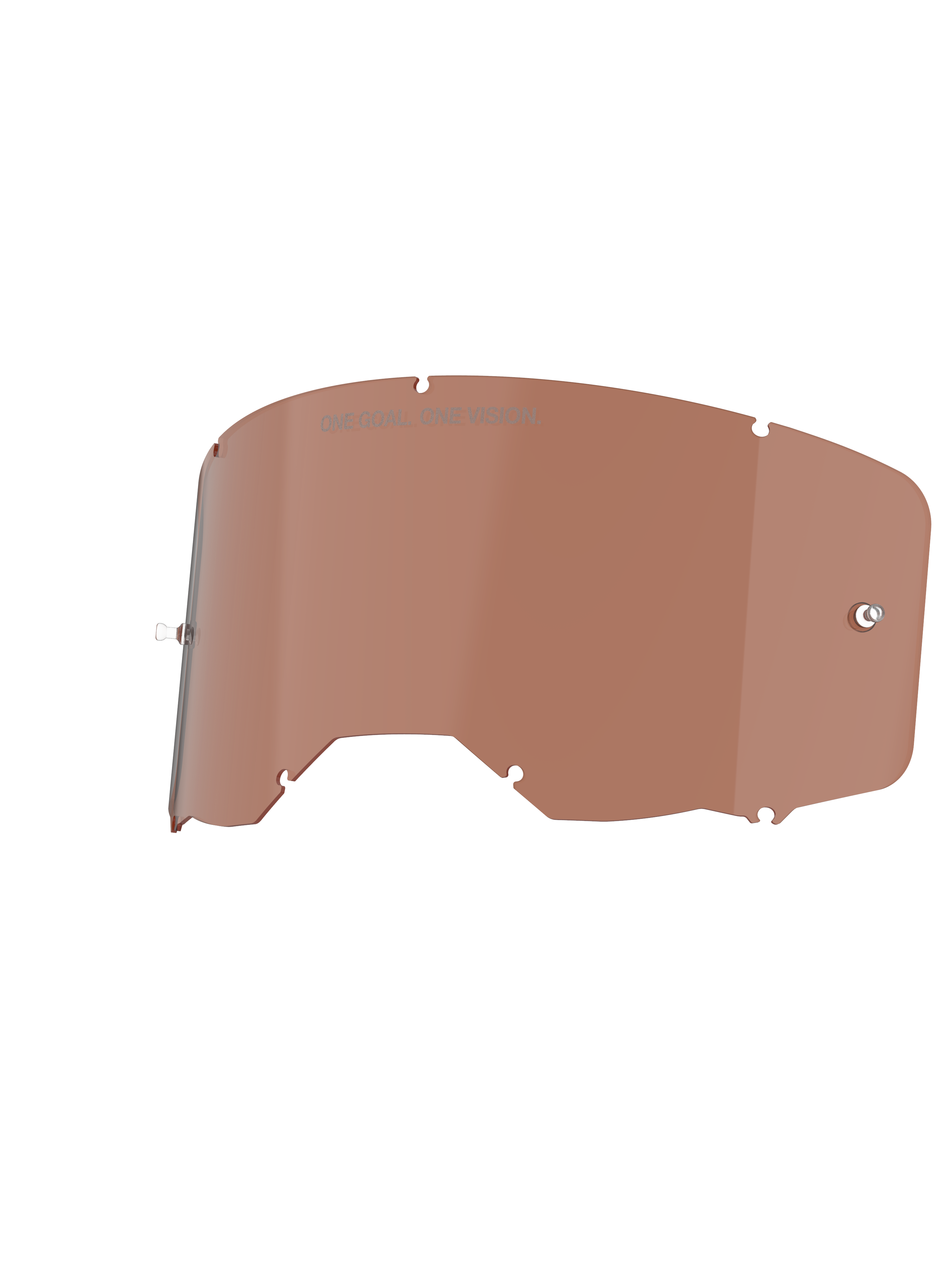 Alpinestars Vision 8-5-3 Replacement Goggle Lens, Copper Rose tint, featuring "ONE GOAL. ONE VISION." etching, high-clarity polycarbonate construction for motocross and off-road racing goggles