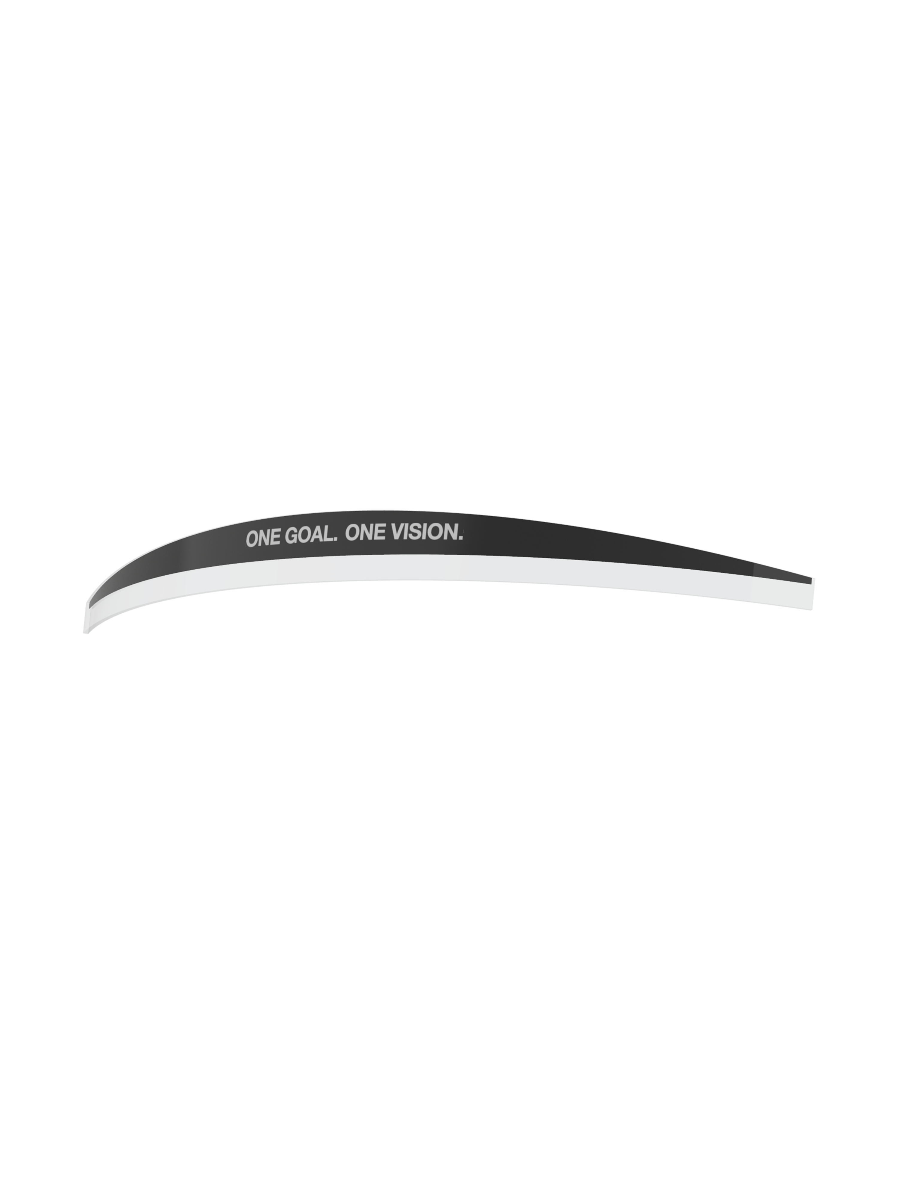 Alpinestars Vision 8-5-3 Roll Off Mud Strip, Motocross Goggle Accessory, Black and White, curved adhesive visor strip featuring "ONE GOAL. ONE VISION." branding, designed to divert water and mud over roll-off film
