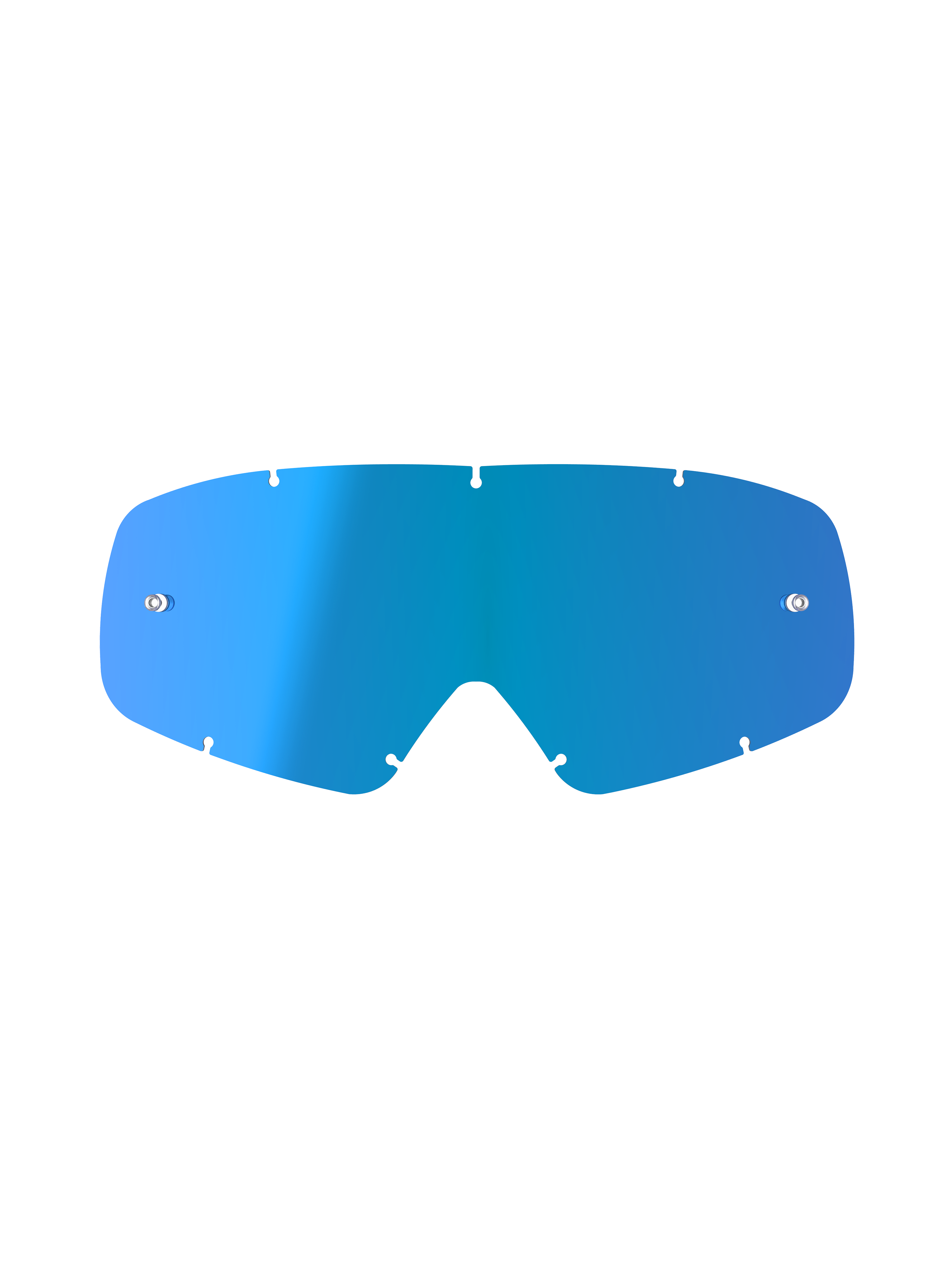 Alpinestars Vision Youth Mirror Lens, niebieska lustrzana wymienna soczewka do gogli, zakrzywiona konstrukcja z poliwęglanu z siedmioma punktami blokującymi i słupkami na zrywki, akcesorium motocrossowe dla młodzieży