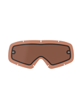 Alpinestars Vision Dual Pane Youth Lens, zamienna soczewka do gogli w kolorze miedziano-różowym (Copper Rose), dwuwarstwowa konstrukcja z czarną uszczelką, zintegrowane słupki do zrywek, siedmiopunktowy system mocowania, zakrzywiony poliwęglan do motocrossu i jazdy terenowej dla młodzieży