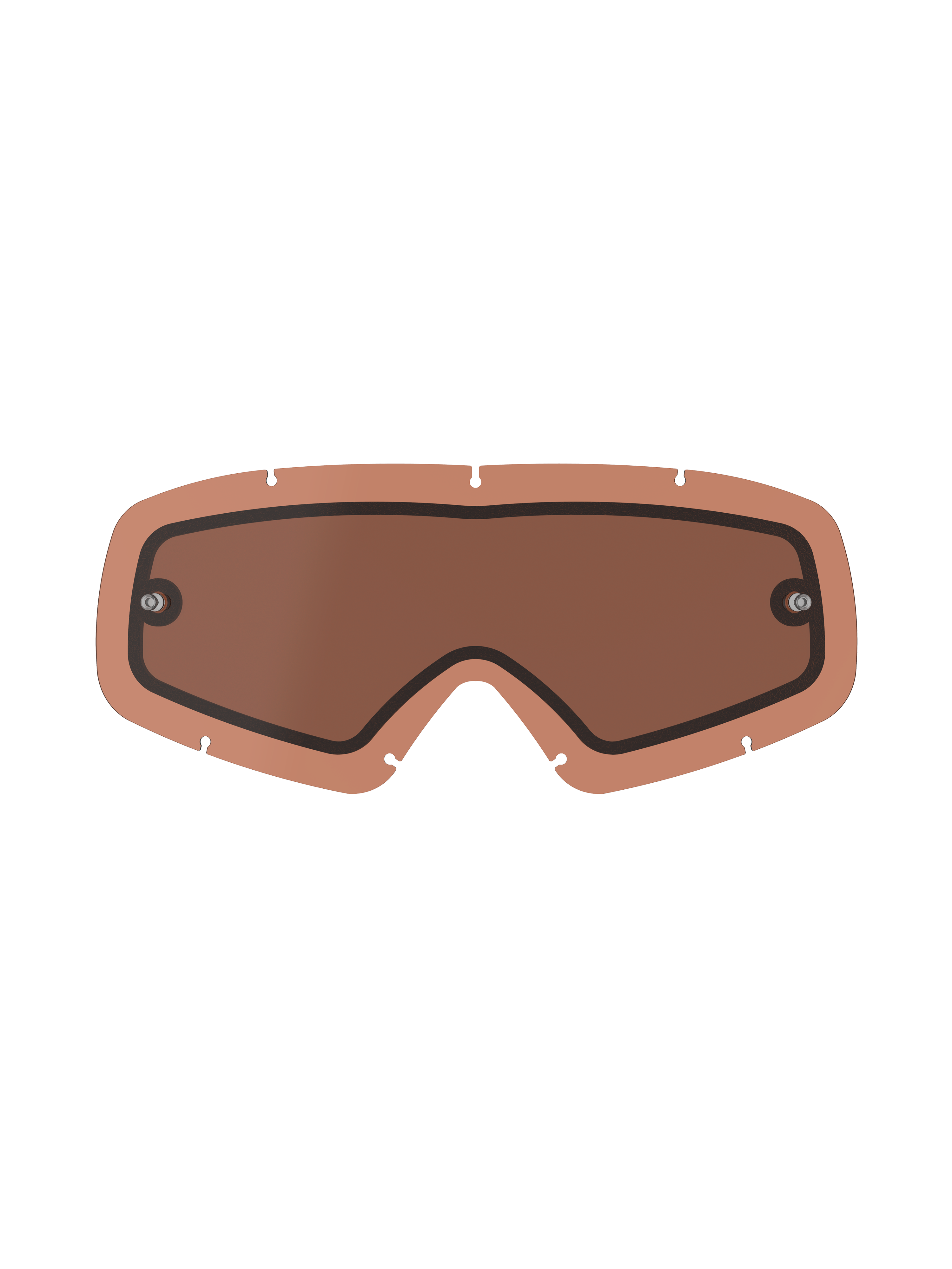 Alpinestars Vision Dual Pane Youth Lens, zamienna soczewka do gogli w kolorze miedziano-różowym (Copper Rose), dwuwarstwowa konstrukcja z czarną uszczelką, zintegrowane słupki do zrywek, siedmiopunktowy system mocowania, zakrzywiony poliwęglan do motocrossu i jazdy terenowej dla młodzieży