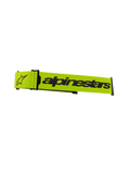 Alpinestars Supertech Goggles Strap, pasek do gogli motocrossowych, jaskrawy żółty fluorescencyjny i czarny, z wyraźnym logotypem Alpinestars i logo gwiazdy, oficjalny pasek zamienny do gogli terenowych