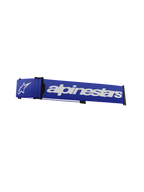 Alpinestars Supertech Goggles Strap, zamienny pasek do gogli motocrossowych, niebiesko-biały, wyraźne białe logo Alpinestars i znak gwiazdy, czarny klin ISP i zaczepy do ramki, wytrzymała tkana tekstura