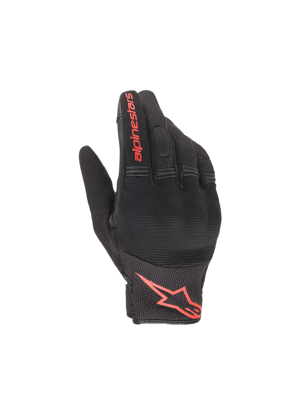 Rękawice Alpinestars Copper, czarne i czerwone miejskie rękawice motocyklowe z twardym ochraniaczem kostek i logo
