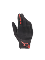 Rękawice Alpinestars Copper, czarne i czerwone miejskie rękawice motocyklowe z twardym ochraniaczem kostek i logo