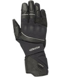 Alpinestars Jet Road Gloves, czarne rękawice motocyklowe, wodoodporna membrana Gore-Tex, konstrukcja skórzano-tekstylna, długi mankiet, wzmocniona ochrona kostek, odblaskowe lamówki, odzież adventure touring