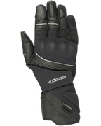 Alpinestars Jet Road Gloves, czarne rękawice motocyklowe, wodoodporna membrana Gore-Tex, konstrukcja skórzano-tekstylna, długi mankiet, wzmocniona ochrona kostek, odblaskowe lamówki, odzież adventure touring