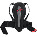 Alpinestars Nucleon Kr-2 Back Protector, motocyklowy ochraniacz pleców, czarny z czerwonym logo gwiazdy, siateczkowa konstrukcja z szarym panelem centralnym, regulowane szelki i pas biodrowy, ergonomiczny design z perforowanymi panelami bocznymi