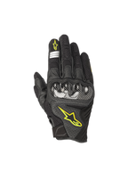 Alpinestars SMX-1 Air V2 Gloves, Men's Road Riding Gloves, Black and Yellow Fluo, Leather and Mesh, CE Certified.