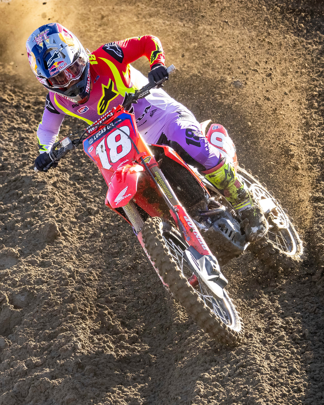 Jett Lawrence spraying dirt