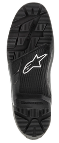 Alpinestars Tech 7 Enduro Sole, replacement rubber outsole, Black, featuring a white star logo and a rugged tread pattern for off-road traction, durable spare part for motocross and enduro boots