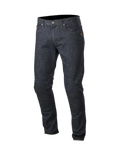 Alpinestars jeansy Copper, męskie jeansy motocyklowe urban, ciemnoniebieskie, prosty krój z ochroną z włókien aramidowych.