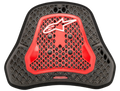 Alpinestars Nucleon KR-Cell Ci S, ochraniacz klatki piersiowej, kolor czerwono-czarny (Transparent Smoke Red and Black), mikrostruktura komórkowa o wzorze plastra miodu, cztery czarne guziki montażowe, białe logo Alpinestars, lekka ergonomiczna wkładka ochronna do wyścigów motocyklowych i jazdy sportowej