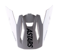 Alpinestars S-M5 Rayon Visor, akcesorium do kasku, biały mat, z wyraźnym czarnym logo ASTARS na przodzie, aerodynamiczne otwory wentylacyjne, precyzyjnie uformowana konstrukcja z tworzywa sztucznego do kasków motocrossowych SM5