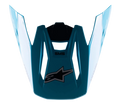 Alpinestars S-M5 Speed Helmet Visor, akcesorium do kasku motocrossowego, jasnoniebieski i czarny błyszczący, z czarnym logo gwiazdy Alpinestars i oznaczeniem SM5, aerodynamiczny design z błyszczącym wykończeniem, wytrzymały plastikowy daszek zamienny do wyścigów terenowych