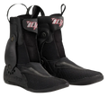Alpinestars Tech-10 Removable Inner Shoe, Black Motorcycle Boot Liners, Red and White Tech-10 Logo, Textured Fabric with Synthetic Panels, Adjustable Straps with Metal Snaps, Front and Rear Pull Tabs
