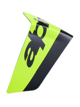 Alpinestars Supertech R10 Arius Race Spoiler, aerodynamiczny panel wyścigowy, żółty neonowy i czarny, gładka błyszcząca powierzchnia, ostre kąty i elegancki zakrzywiony kształt