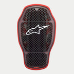 Alpinestars Nucleon KR-1 Cell i Back Protector, wkład do ochraniacza pleców, kolor Transparent Smoke Red, mikrostruktura komórkowa o wzorze plastra miodu, białe logo Alpinestars w centrum, czerwona elastyczna krawędź zewnętrzna zapewniająca ochronę przed uderzeniami