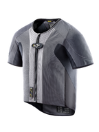 Kamizelka Alpinestars Tech-Air 5, ciemnoszary mesh, krótki rękaw, zamek z przodu, ochrona do jazdy szosowej.