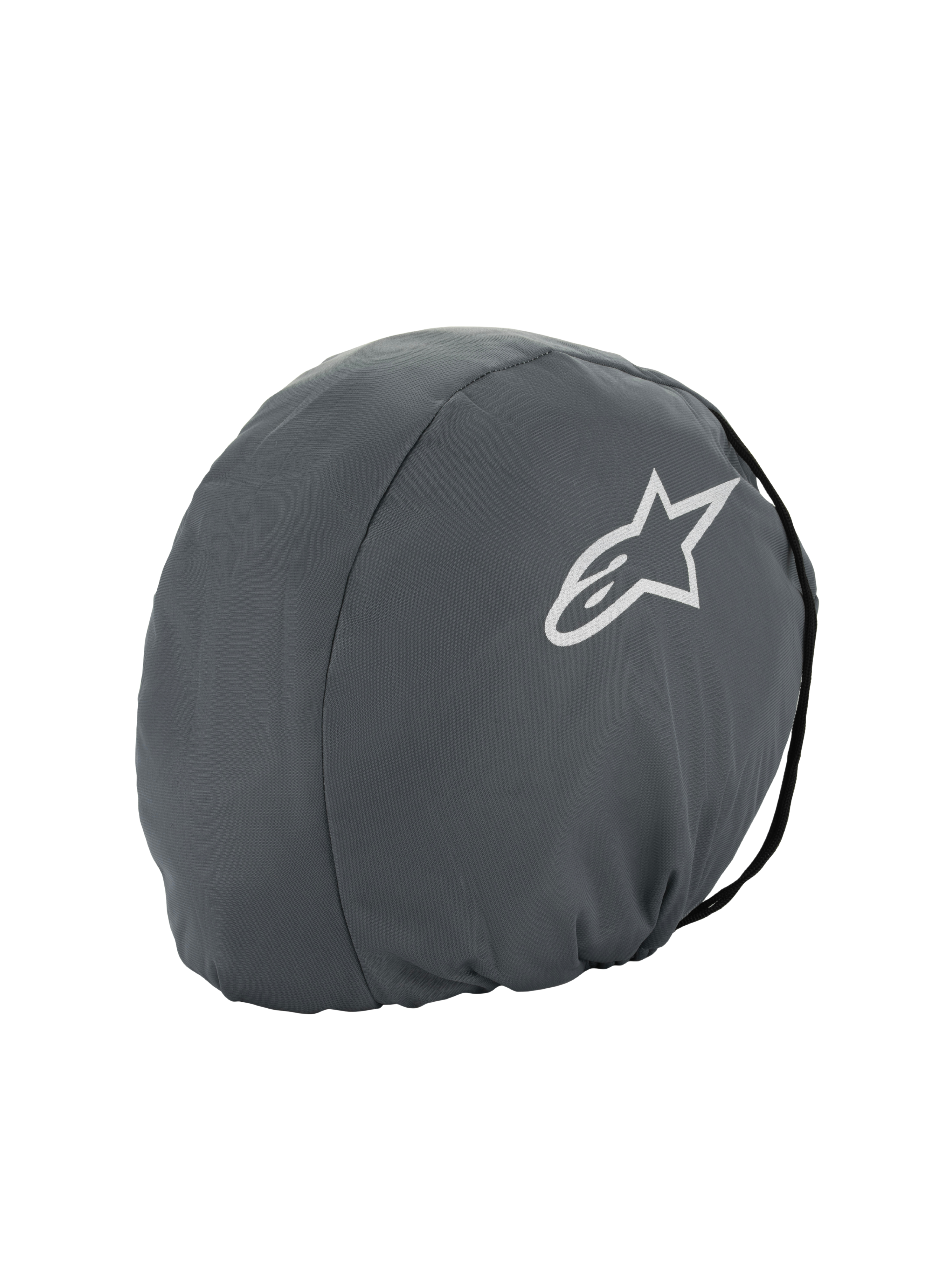 Alpinestars Supertech R10 Soft Bag, pokrowiec na kask motocyklowy, ciemnoszary, białe logo gwiazdy, lekki tekstylny pokrowiec ochronny do transportu kasku