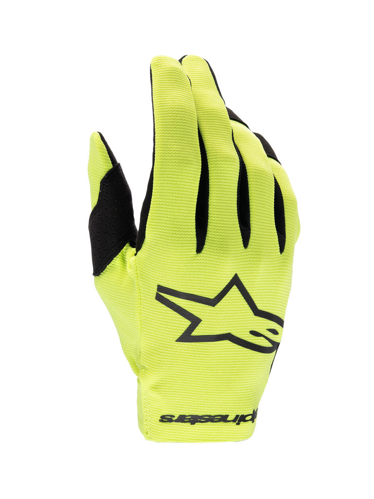 Alpinestars Rękawice Radar 2025, męskie rękawice motocrossowe, żółty fluo i czarny, jednowarstwowy design do jazdy off-road.