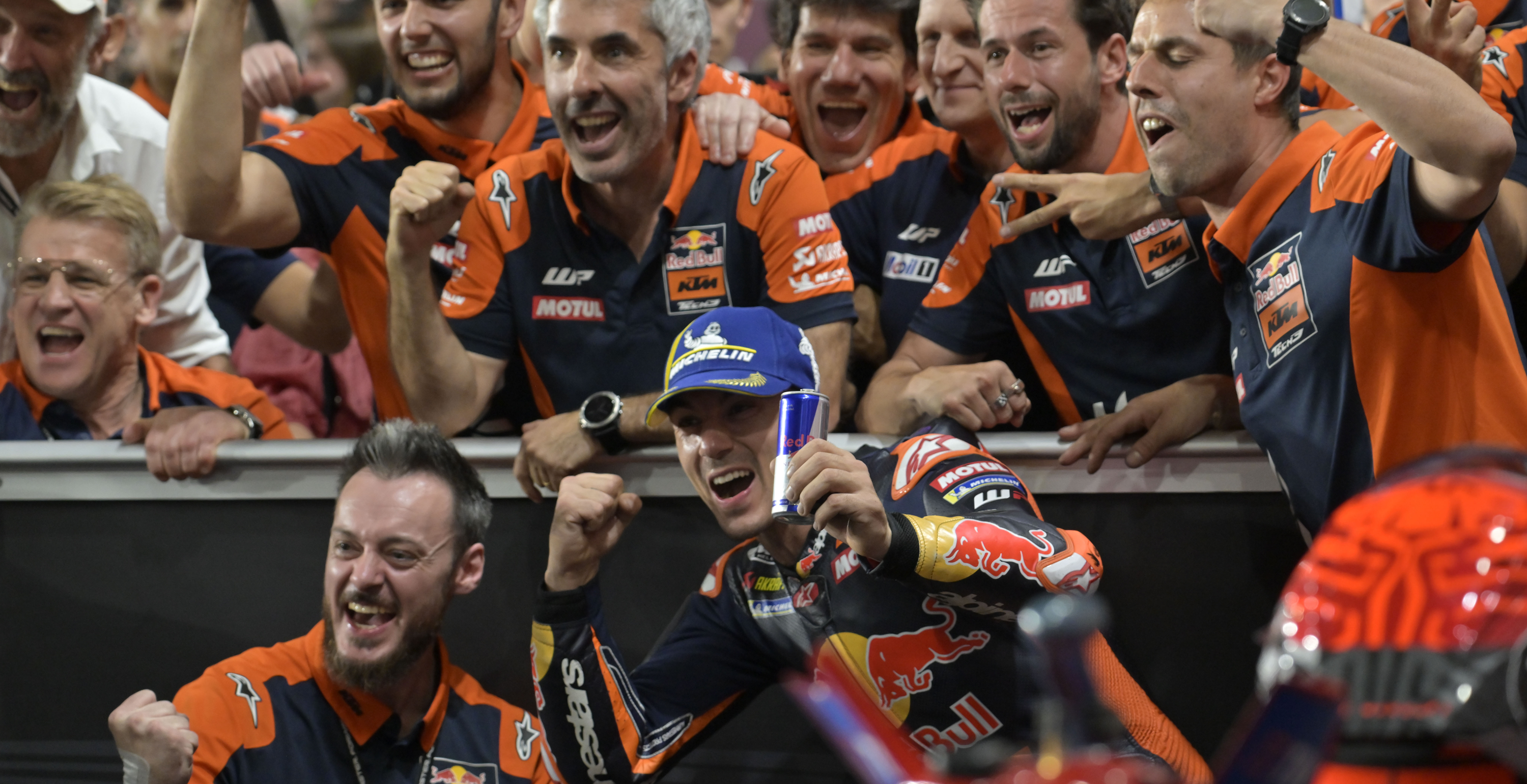 Maverick Vinales celebrating a victory