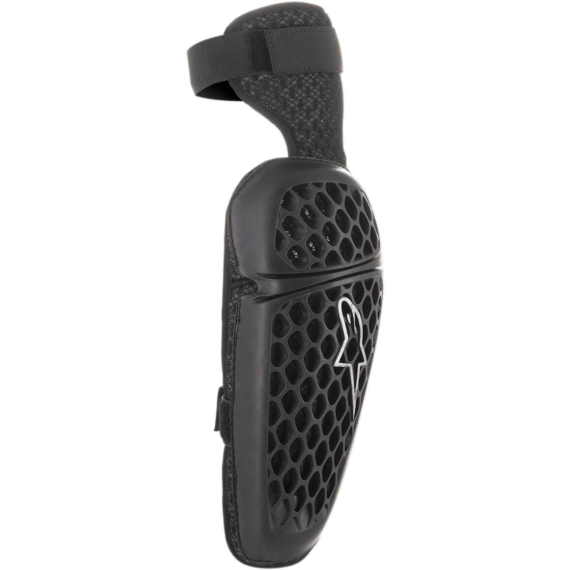Alpinestars Youth Bionic Plus Elbow Protector, młodzieżowy ochraniacz na łokieć, czarny, zewnętrzna skorupa ze wzorem plastra miodu z białym logo Astar, system zapięć na podwójny pasek, ergonomiczna ochrona motocrossowa i off-road