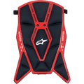 Alpinestars Supertech M10/M8 Helmet Top Pad, wymienna wyściółka kasku, czarno-czerwona, wyściełana konstrukcja z siateczki z czerwoną geometryczną ramką, białe logo Astars i branding Supertech, zaprojektowana dla komfortu wewnątrz kasku motocrossowego