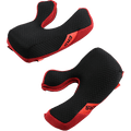Alpinestars Supertech M10/M8 Helmet Cheek Pad Set, wymienne poduszki policzkowe, czarno-czerwone, z uchwytami systemu awaryjnego uwalniania ERS, pianka o strukturze plastra miodu z czerwonymi akcentami z siateczki, akcesoria do kasków motocyklowych